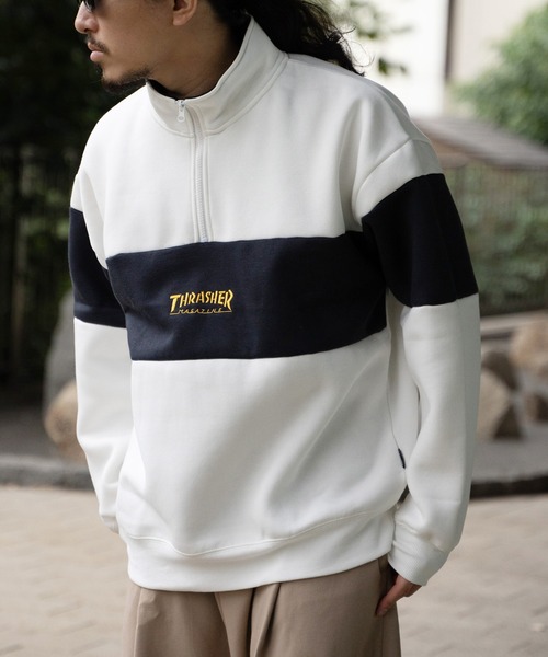 THRASHER（スラッシャー）の「THRASHER スラッシャー ハーフジップ（スウェット・メンズ・ホワイト/ネイビー/グレー/ブラック・M/L）」の12枚目の写真