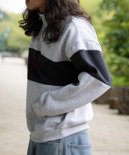 THRASHER（スラッシャー）の「THRASHER スラッシャー ハーフジップ（スウェット・メンズ・ホワイト/ネイビー/グレー/ブラック・M/L）」の6枚目の写真