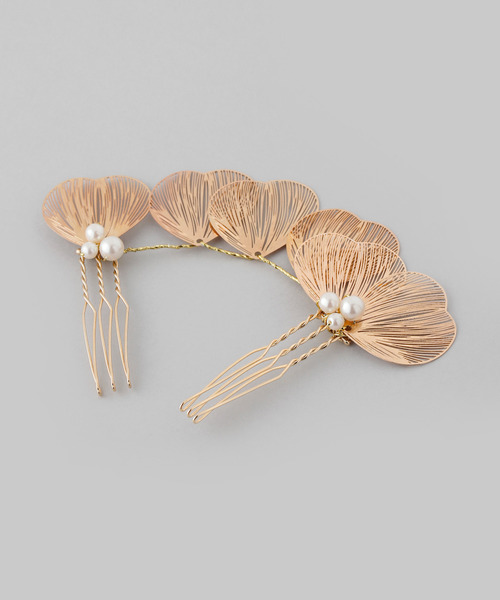 ANEMONE（アネモネ）の「パール×メタルフラワーコーム[Hanayome][2個セット]（その他ヘアアクセサリー・レディース・ゴールド・FREE）」の3枚目の写真