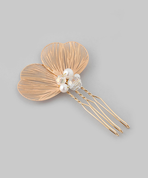 ANEMONE（アネモネ）の「パール×メタルフラワーコーム[Hanayome][2個セット]（その他ヘアアクセサリー・レディース・ゴールド・FREE）」の4枚目の写真