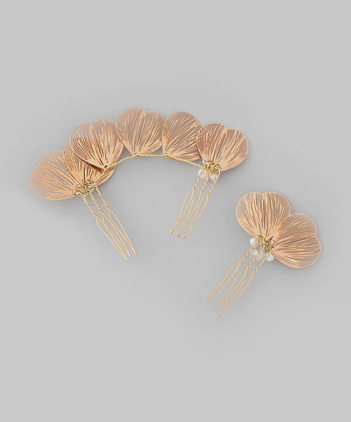 ANEMONE（アネモネ）の「パール×メタルフラワーコーム[Hanayome][2個セット]（その他ヘアアクセサリー・レディース・ゴールド・FREE）」の5枚目の写真