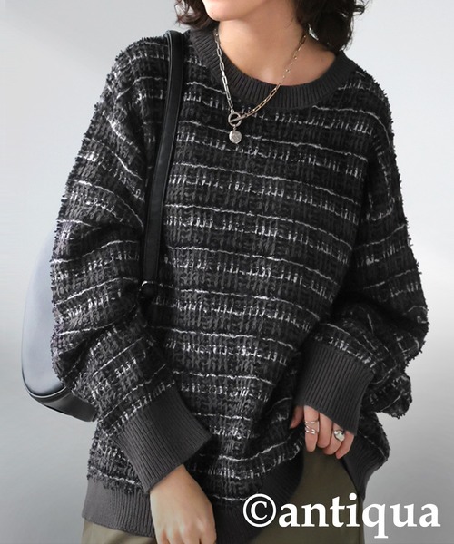 ツイード風ニット（ニット/セーター）｜antiqua（アンティカ）