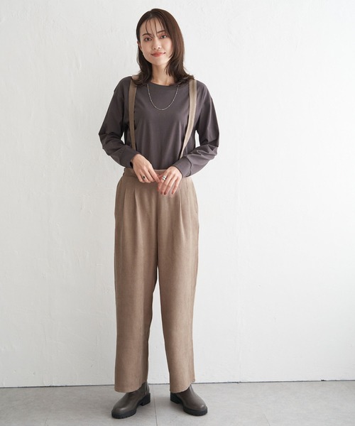 ikka(イッカ)の「サス付きワイドパンツ(その他パンツ・レディース・グレー/ブラック/ベージュ・S/M/L)」の8枚目の写真