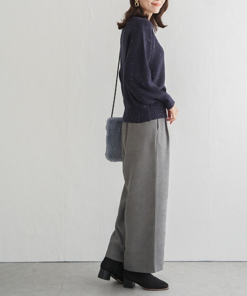 ikka(イッカ)の「サス付きワイドパンツ(その他パンツ・レディース・グレー/ブラック/ベージュ・S/M/L)」の14枚目の写真