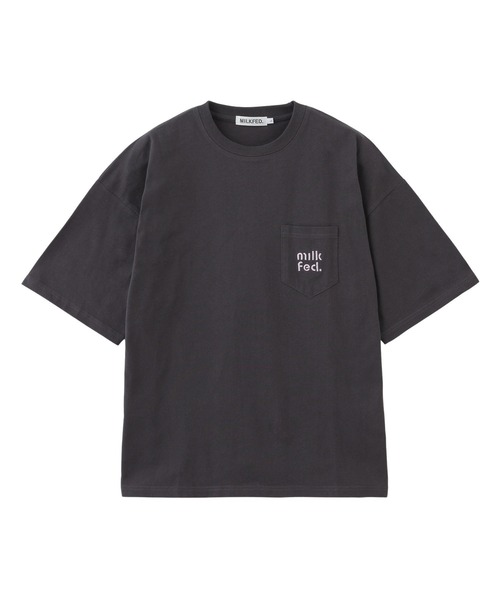 MILKFED.(ミルクフェド)の「CUT OUT LOGO POCKET WIDE S/S TEE(Tシャツ/カットソー・レディース・オフホワイト/アッシュ/チャコール/ライトパープル・M/L)」の15枚目の写真