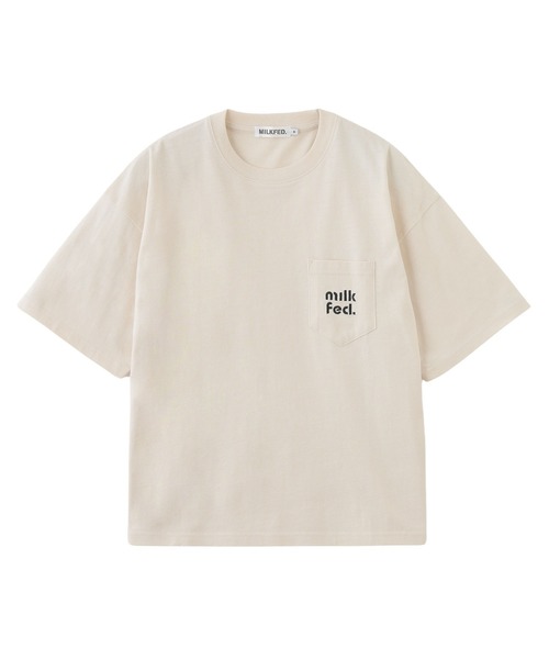 MILKFED.(ミルクフェド)の「CUT OUT LOGO POCKET WIDE S/S TEE(Tシャツ/カットソー・レディース・オフホワイト/アッシュ/チャコール/ライトパープル・M/L)」の17枚目の写真