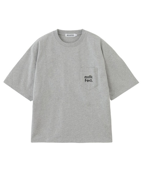 MILKFED.(ミルクフェド)の「CUT OUT LOGO POCKET WIDE S/S TEE(Tシャツ/カットソー・レディース・オフホワイト/アッシュ/チャコール/ライトパープル・M/L)」の18枚目の写真
