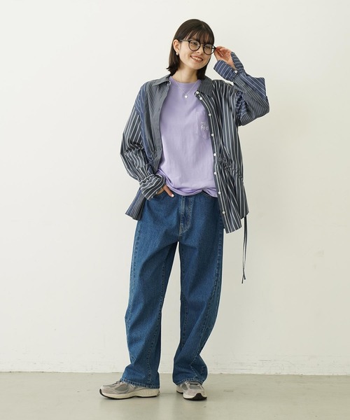 MILKFED.(ミルクフェド)の「CUT OUT LOGO POCKET WIDE S/S TEE(Tシャツ/カットソー・レディース・オフホワイト/アッシュ/チャコール/ライトパープル・M/L)」の13枚目の写真