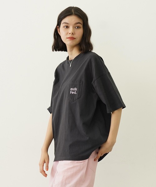 ミルクです❗ MILKFED. パーカー SLANT LOGO ZIP UP HOODIE レディース
