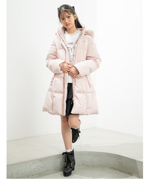 メゾピアノ リボン ダウン コート mezzo piano Junior（メゾピアノジュニア）の「【はっ水】ベルト