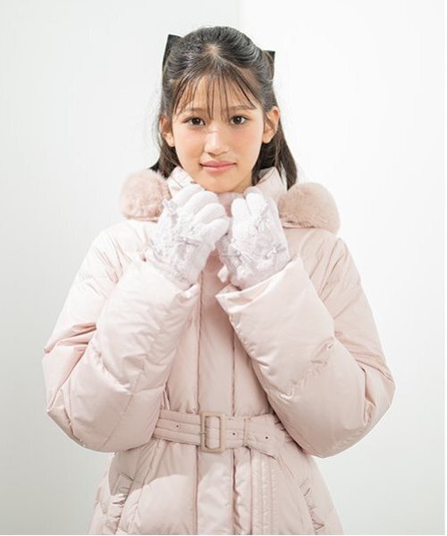 セール】【撥水】ベルトつきリボンポケットロングダウン（ダウン