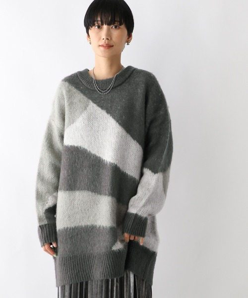 LEPSIM（レプシィム）の「ニュアンス柄ニットチュニック　240859（チュニック・レディース・ライトブルー/ライトピンク/チャコールグレー・FREE）」の4枚目の写真