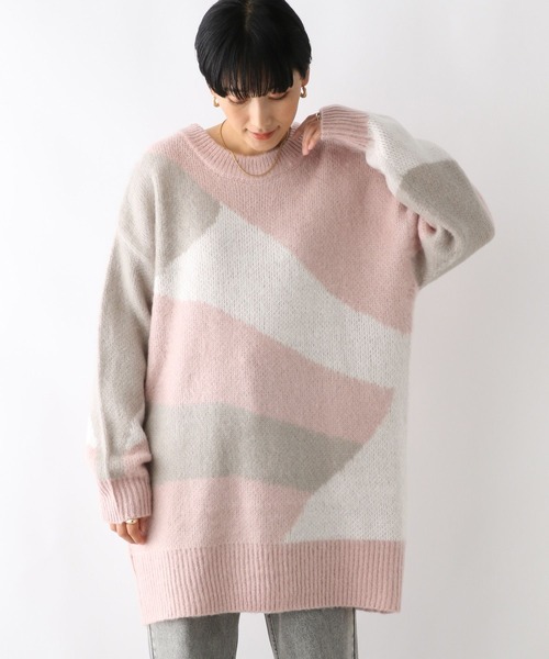 LEPSIM（レプシィム）の「ニュアンス柄ニットチュニック　240859（チュニック・レディース・ライトブルー/ライトピンク/チャコールグレー・FREE）」の11枚目の写真