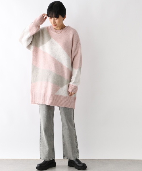 LEPSIM（レプシィム）の「ニュアンス柄ニットチュニック　240859（チュニック・レディース・ライトブルー/ライトピンク/チャコールグレー・FREE）」の12枚目の写真