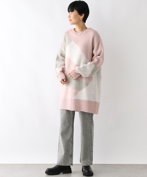 LEPSIM（レプシィム）の「ニュアンス柄ニットチュニック　240859（チュニック・レディース・ライトブルー/ライトピンク/チャコールグレー・FREE）」の13枚目の写真