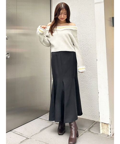 世田谷ローファー　　シャギー　チルデンニット　セーター セール】シャギーチルデンオフショル2WAYラメニット（ニット/セーター