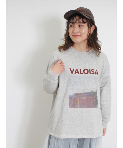 Samansa Mos2(サマンサ モスモス)の「ミニ裏毛転写プリントカットソー(Tシャツ/カットソー・レディース・グレー/オフホワイト/チャコールグレー/ミント・F)」の1枚目の写真