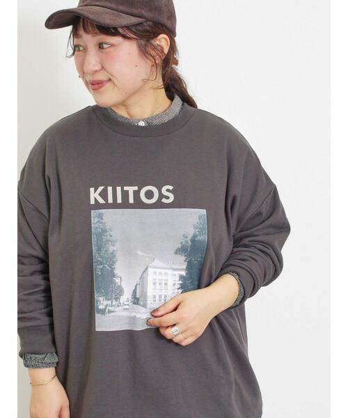 Samansa Mos2(サマンサ モスモス)の「ミニ裏毛転写プリントカットソー(Tシャツ/カットソー・レディース・グレー/オフホワイト/チャコールグレー/ミント・F)」の3枚目の写真