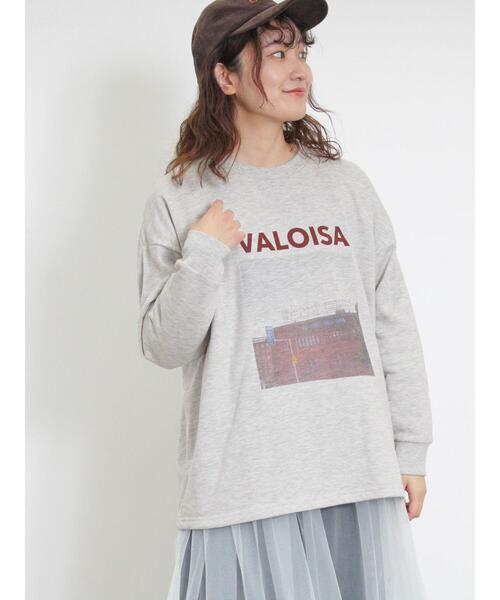 Samansa Mos2(サマンサ モスモス)の「ミニ裏毛転写プリントカットソー(Tシャツ/カットソー・レディース・グレー/オフホワイト/チャコールグレー/ミント・F)」の10枚目の写真