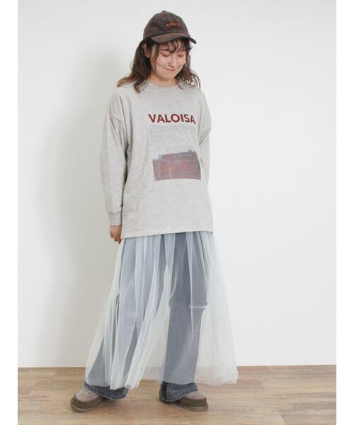 Samansa Mos2(サマンサ モスモス)の「ミニ裏毛転写プリントカットソー(Tシャツ/カットソー・レディース・グレー/オフホワイト/チャコールグレー/ミント・F)」の8枚目の写真