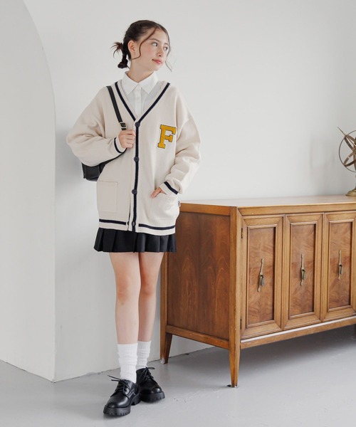 GLOBAL WORK（グローバルワーク）の「FILA/コラボワッペンカーディガン/252062（カーディガン/ボレロ・キッズ・アイボリー/ネイビー・130cm/140cm/150cm/160cm/170cm）」の14枚目の写真