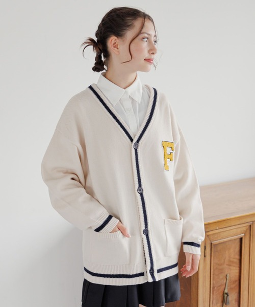 GLOBAL WORK（グローバルワーク）の「FILA/コラボワッペンカーディガン/252062（カーディガン/ボレロ・キッズ・アイボリー/ネイビー・130cm/140cm/150cm/160cm/170cm）」の12枚目の写真