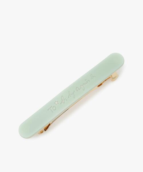 To b. by agnes b.（トゥービーバイアニエスベー）の「ロゴ ヘアバレッタ（その他ヘアアクセサリー・レディース・グリーン・FREE）」の3枚目の写真