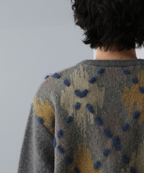 HARE（ハレ）の「アーガイルステッチニットプルオーバー(HARE)（ニット/セーター・メンズ・グレー/ブラック・FREE）」の17枚目の写真