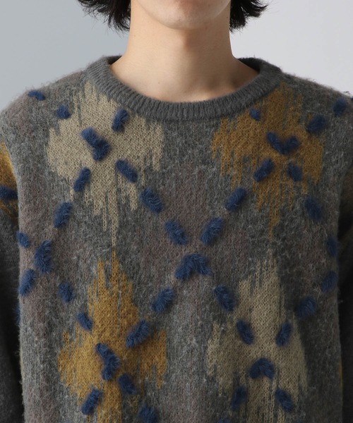 HARE（ハレ）の「アーガイルステッチニットプルオーバー(HARE)（ニット/セーター・メンズ・グレー/ブラック・FREE）」の16枚目の写真