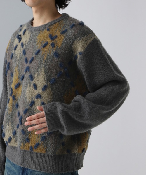 HARE（ハレ）の「アーガイルステッチニットプルオーバー(HARE)（ニット/セーター・メンズ・グレー/ブラック・FREE）」の15枚目の写真