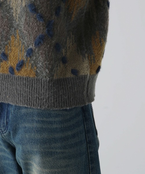 HARE（ハレ）の「アーガイルステッチニットプルオーバー(HARE)（ニット/セーター・メンズ・グレー/ブラック・FREE）」の14枚目の写真