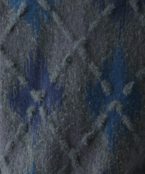 HARE（ハレ）の「アーガイルステッチニットプルオーバー(HARE)（ニット/セーター・メンズ・グレー/ブラック・FREE）」の12枚目の写真