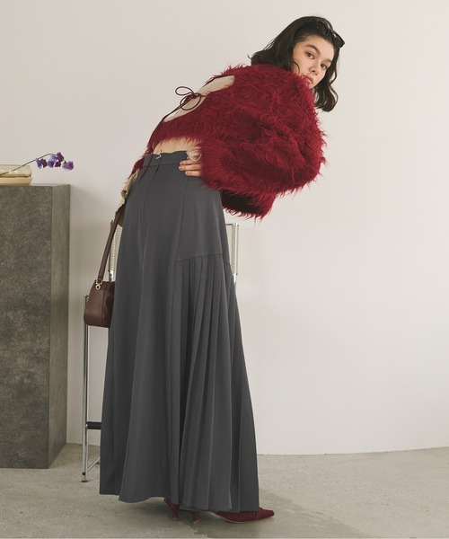 loin nuit(ロワンニュイ)の「west slit pleats skirt/ウエストスリットプリーツスカート(スカート・レディース・グレー/ブラウン・SMALL/MEDIUM)」の20枚目の写真