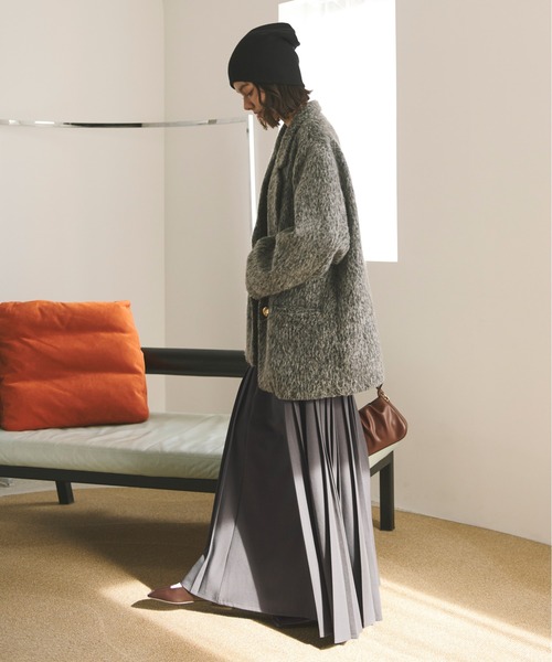 loin nuit(ロワンニュイ)の「west slit pleats skirt/ウエストスリットプリーツスカート(スカート・レディース・グレー/ブラウン・SMALL/MEDIUM)」の22枚目の写真