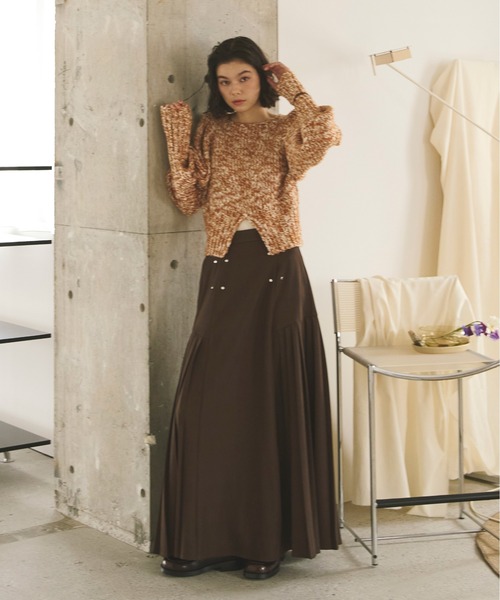 loin nuit（ロワンニュイ）の「west slit pleats skirt/ウエスト