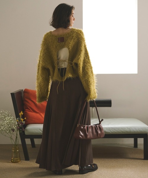 loin nuit(ロワンニュイ)の「west slit pleats skirt/ウエストスリットプリーツスカート(スカート・レディース・グレー/ブラウン・SMALL/MEDIUM)」の9枚目の写真