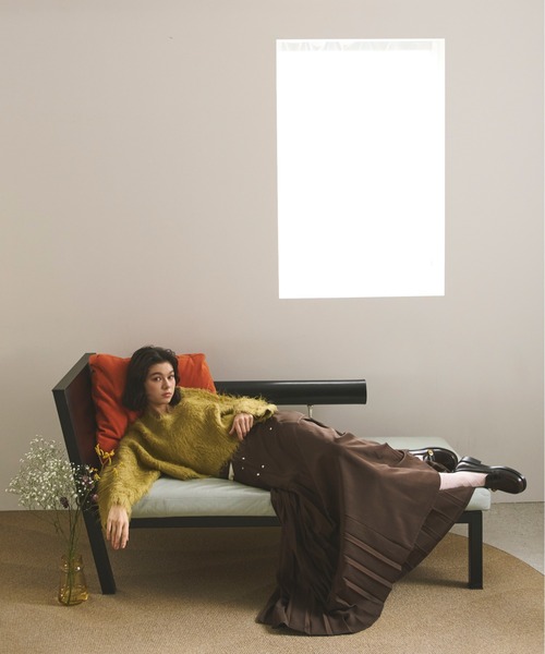 loin nuit(ロワンニュイ)の「west slit pleats skirt/ウエストスリットプリーツスカート(スカート・レディース・グレー/ブラウン・SMALL/MEDIUM)」の11枚目の写真