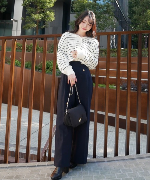 JILL by JILL STUART（ジルバイジルスチュアート）の「◇ビッグカラーニットカーディガン（ニット/セーター・レディース・ブラック系その他2/ピンク/レッド系その他・FREE）」の12枚目の写真
