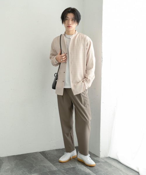 SENSE OF PLACE by URBAN RESEARCH（センスオブプレイスバイアーバンリサーチ）の「『イージーケア』ダブルタックテーパードパンツ（その他パンツ・メンズ・チャコールグレー/ブラック/ライトベージュ/カーキ・SMALL/MEDIUM/LARGE）」の10枚目の写真