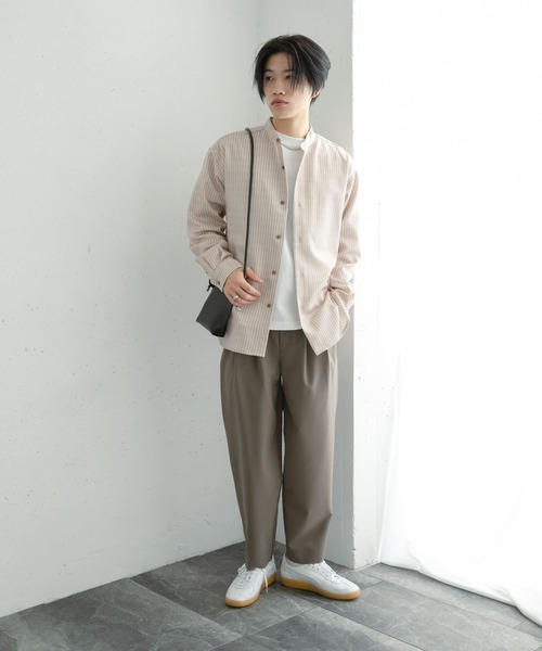 SENSE OF PLACE by URBAN RESEARCH（センスオブプレイスバイアーバンリサーチ）の「『イージーケア』ダブルタックテーパードパンツ（その他パンツ・メンズ・チャコールグレー/ブラック/ライトベージュ/カーキ・SMALL/MEDIUM/LARGE）」の11枚目の写真