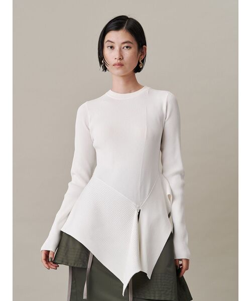 UN3D.（アンスリード）の「IRREGULAR PARTS KT TOP / イレギュラーパーツニットトップ（ニット/セーター・レディース・ホワイト/ブラック/カーキ・36/38）」の22枚目の写真