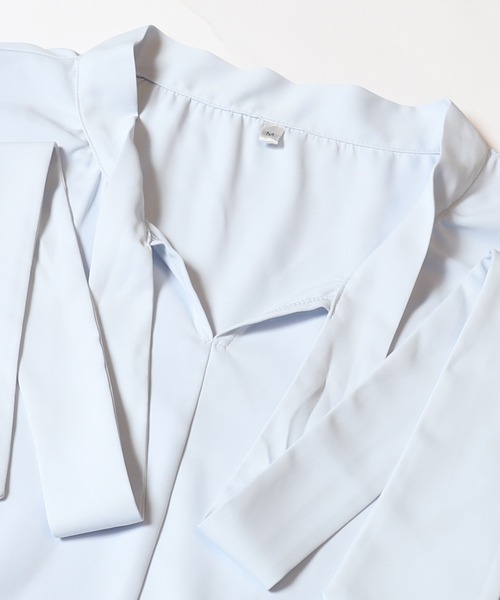 coca（coca）（コカ）の「ボウタイブラウス | セレモニー オフィス ママスーツ スーツ 卒業式（シャツ/ブラウス・レディース・ホワイト/ライトブルー・L/M）」の21枚目の写真
