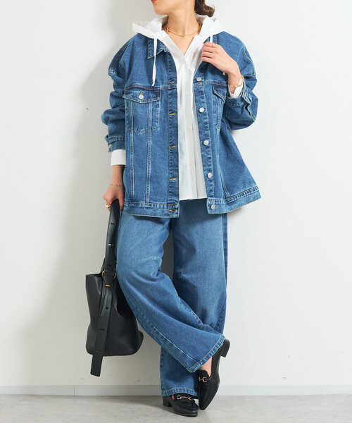 un dix cors(アンディコール)の「ビッグシルエットデニムジャケット(デニムジャケット・レディース・サックスブルー/ブルー/ブラック・FREE)」の21枚目の写真