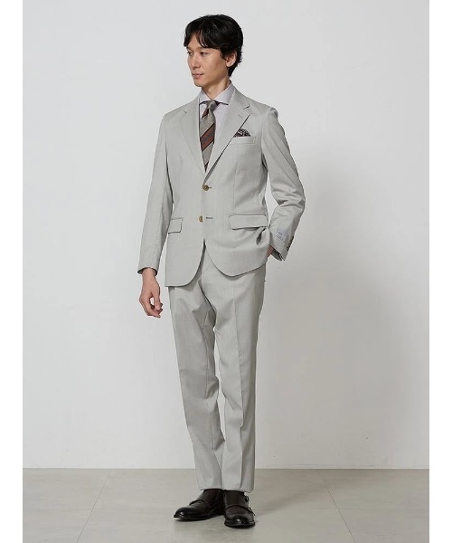 セール】【REDA】ヘリンボーン柄スーツ ライトグレー（スーツセット