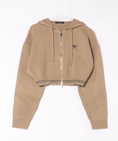 EMODA(エモダ)の「CHOOSE KNIT HOODIE CARDIGAN(ニット/セーター・レディース・グレー/ベージュ/ブラック・FREE)」の3枚目の写真