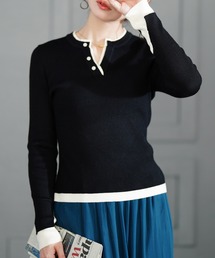 Sawa a la mode | 重ね着風リブニットトップス(ニット/セーター)