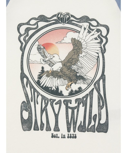 Levi's（リーバイス）の「Levi's/リーバイス ユーロ ベースボールTシャツ（Tシャツ/カットソー・レディース・ブルー・XS/S/M）」の3枚目の写真