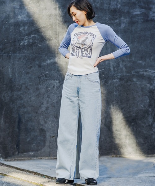 Levi's（リーバイス）の「Levi's/リーバイス ユーロ ベースボールTシャツ（Tシャツ/カットソー・レディース・ブルー・XS/S/M）」の10枚目の写真