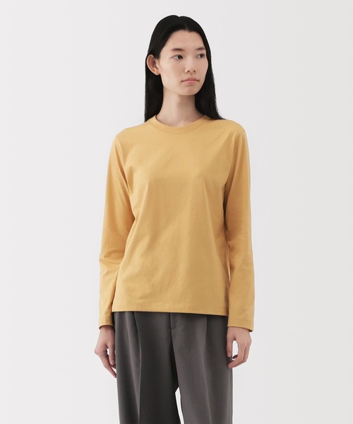 無印良品（ムジルシリョウヒン）の「婦人　天竺編みクルーネック長袖Ｔシャツ（Tシャツ/カットソー・レディース・ホワイト/ブラック系/グリーン系/グレー系/グレー/イエロー系/ブラック・XL/M/S/L）」の7枚目の写真