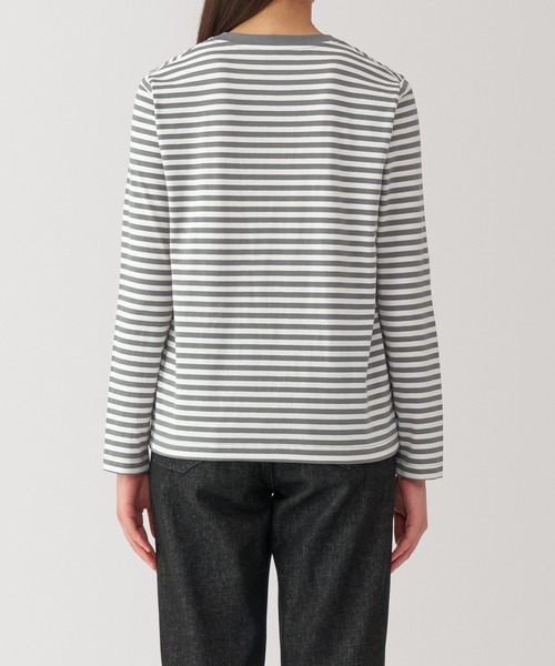 無印良品（ムジルシリョウヒン）の「婦人　天竺編みクルーネック長袖Ｔシャツ（Tシャツ/カットソー・レディース・ホワイト/ブラック系/グリーン系/グレー系/グレー/イエロー系/ブラック・XL/M/S/L）」の18枚目の写真